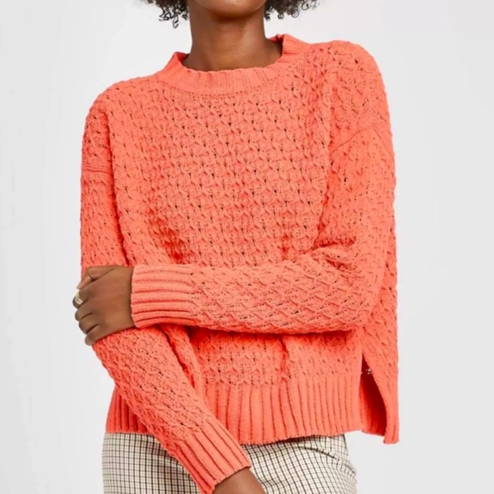•Size XL• New Target A New Day Coral Chenille Soft Textured Knit Sweater